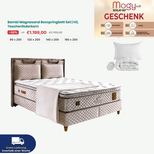 Bambi Magnasand Set: Luxus-Schlaf mit GRATIS Geschenk-Set!