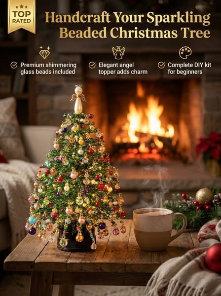 DIY Beaded Christmas Tree Kit – Create Your Own Sparkling Holiday Decoration