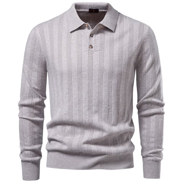 Men's Textured Knit Polo Shirt