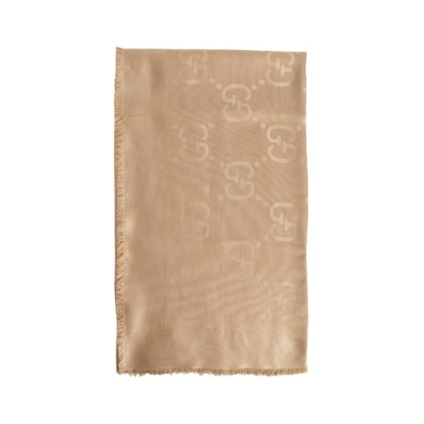 GUCCI - Jacquard Silk Wool shawl
