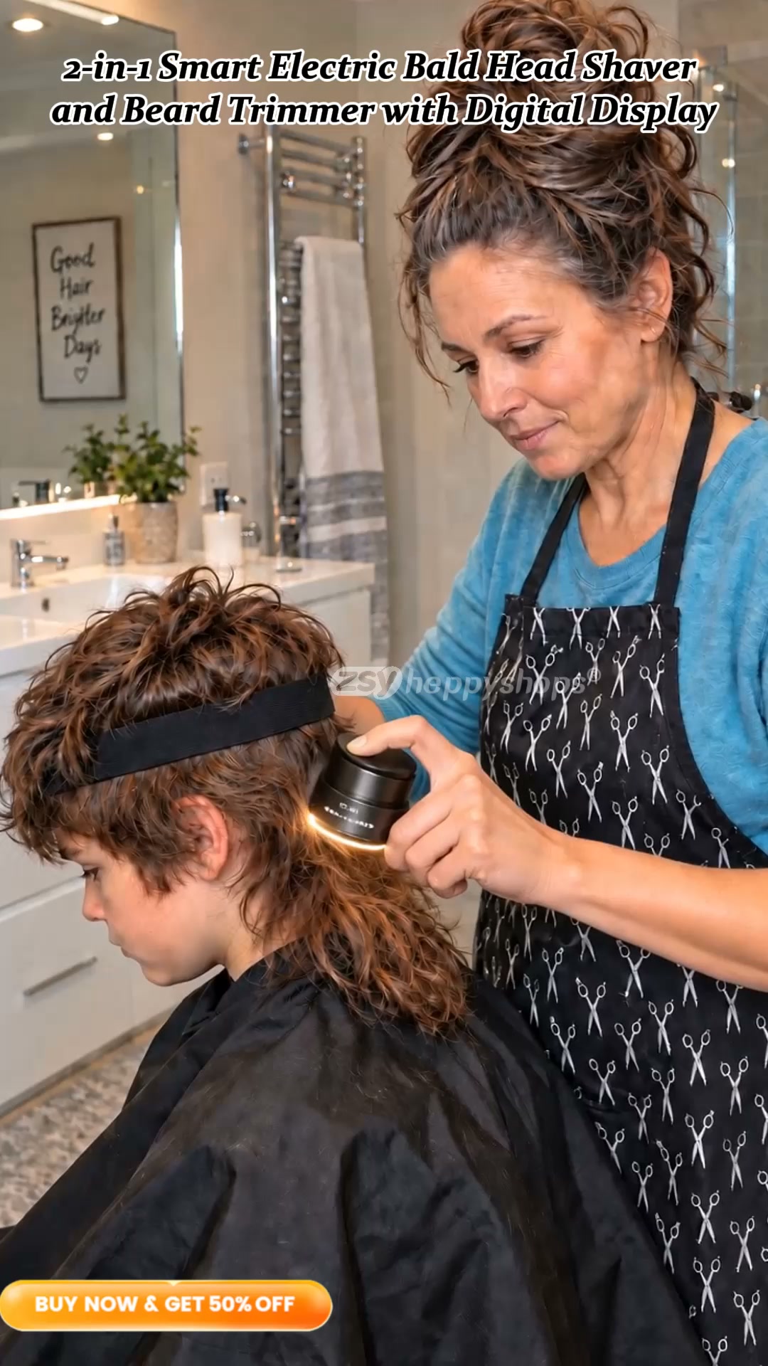 30‑Blade Head Shaver – 360° Floating for a Smooth, Even Result
