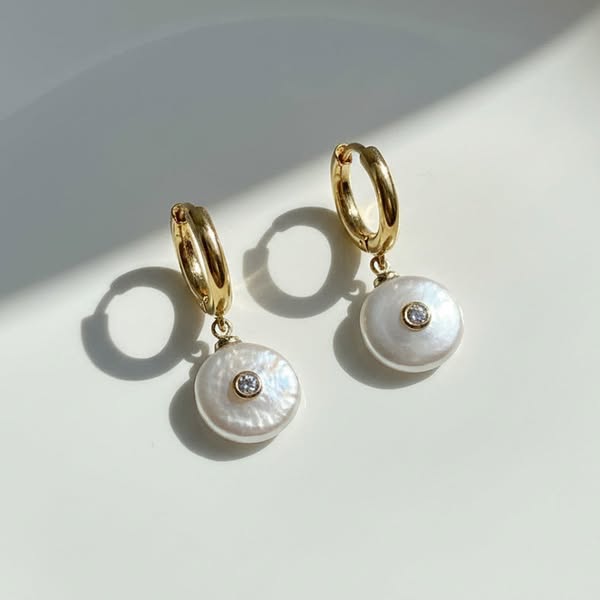 Birthstone Baroque Pearl Hoops