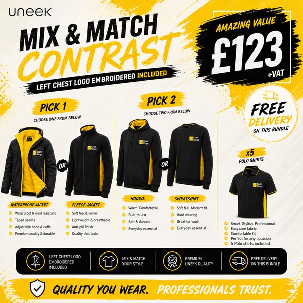 Uneek Contrast Mix & Match Workwear Bundle