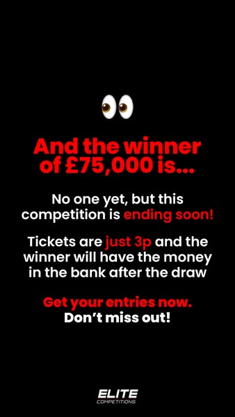 Win £75,000 For Only 3p!