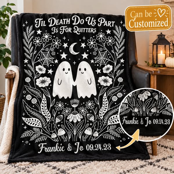 Personalized Spooky Couple Blanket