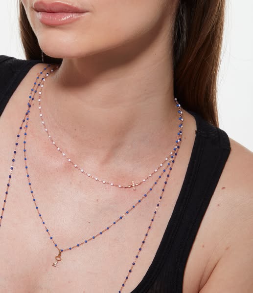 GIGI CLOZEAU - Sautoir Classique Perles Résine Or, 120 cm - Fuchsia