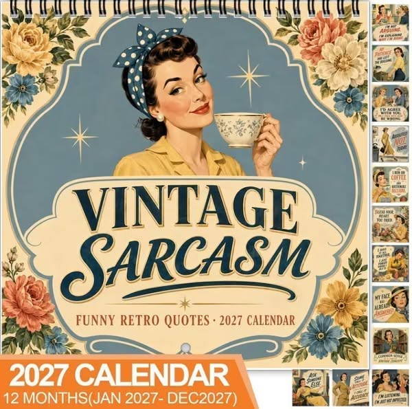 2027 Retro Satirical Wall Calendar – 12 Months of Unfiltered Humor - Buy 1