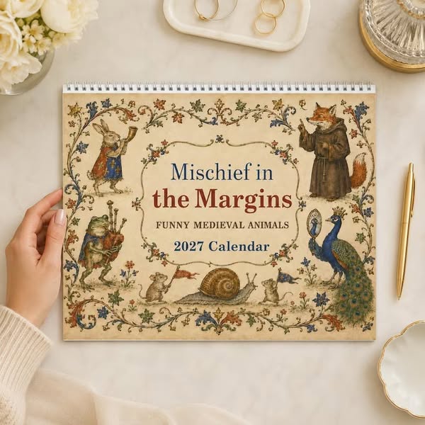 2027 Medieval Animal Mischief in the Margins Wall Calendar