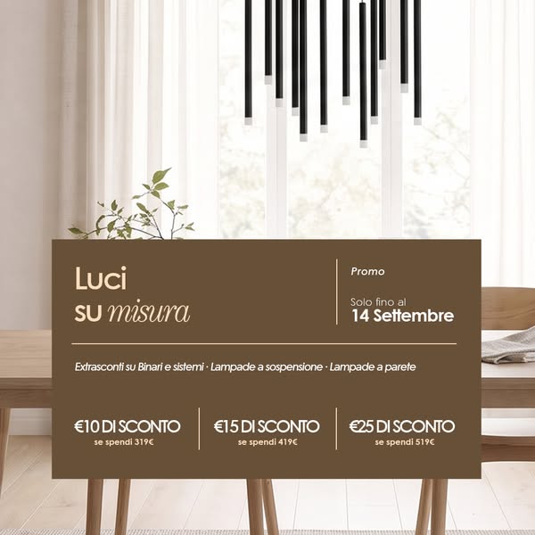 La Luce giusta per i tuoi spazi... da oggi in promo!