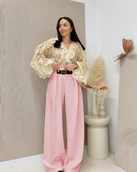 Παντελόνι ψηλόμεσο με ζώνη Ροζ One-Size €23.90