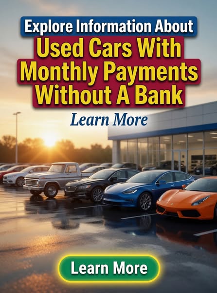 Used Cars With Monthly Payments Without A Bank - Learn More About It