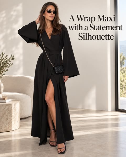 A Wrap Maxi with a Statement Silhouette