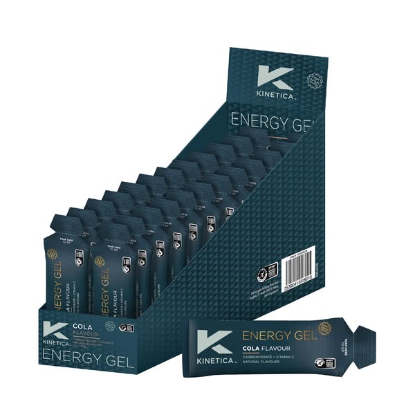 Kinetica Caixa de Géis Energéticos com sabor a Cola (24 géis de 70ml)