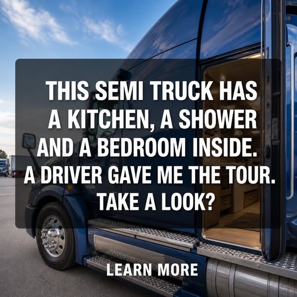 Inside a Semi Truck with Full Living Amenities