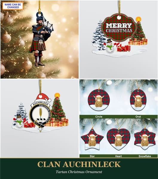 Clan Auchinleck Tartan Ornaments