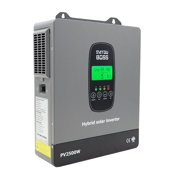 DATOUBOSS 1800W Hybrid Solar Inverter 12V DC to 220/230V AC, On/Off-Grid Compatible, Battery-Free Operation, 150A MPPT, BMS Protection Syste