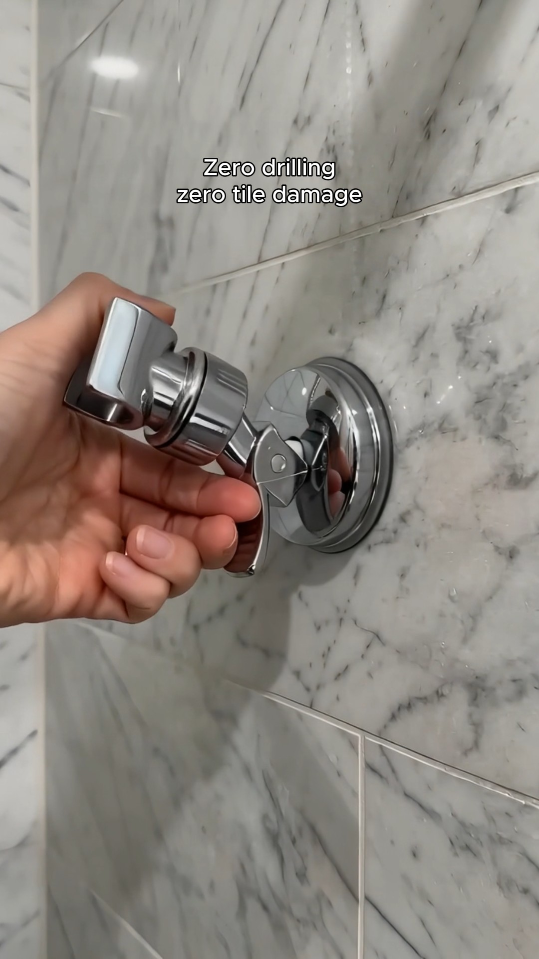 No‑Drill Repositionable Shower‑Head Bracket