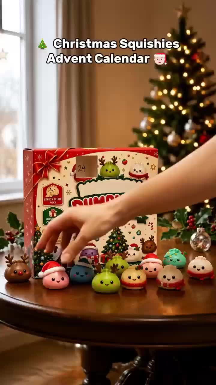 Christmas Dumpling Squishy Advent Calendar - 24 Surprise Toys Inside!