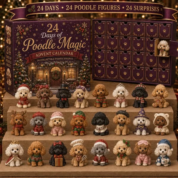 CHRISTMAS KICKOFF 49% OFF - 2026 Poodle Magic Blind Box - 24‑Day Festive Countdown, Poodle Figures Blind Box - Gift For Dog Lovers