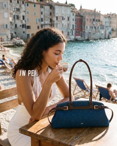 Arden Belt Detail East-West Shoulder Bag - Blue Denim – JW PEI UK