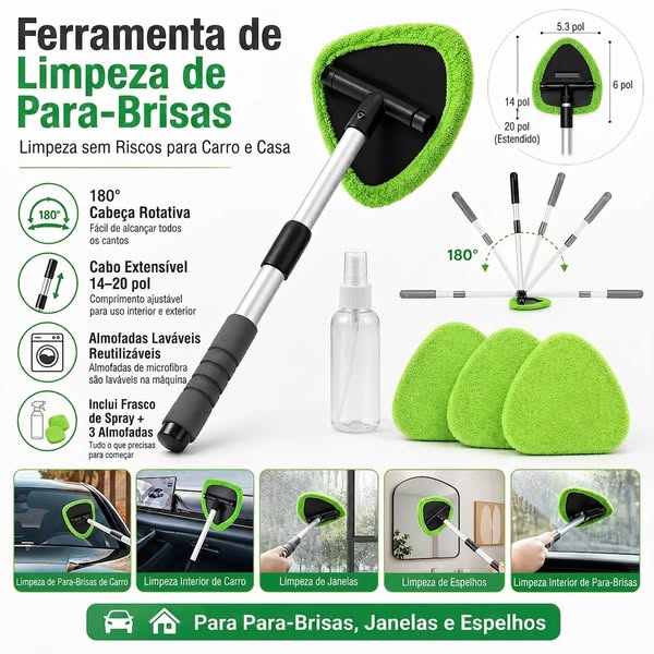 Limpa os vidros do carro mais facilmente