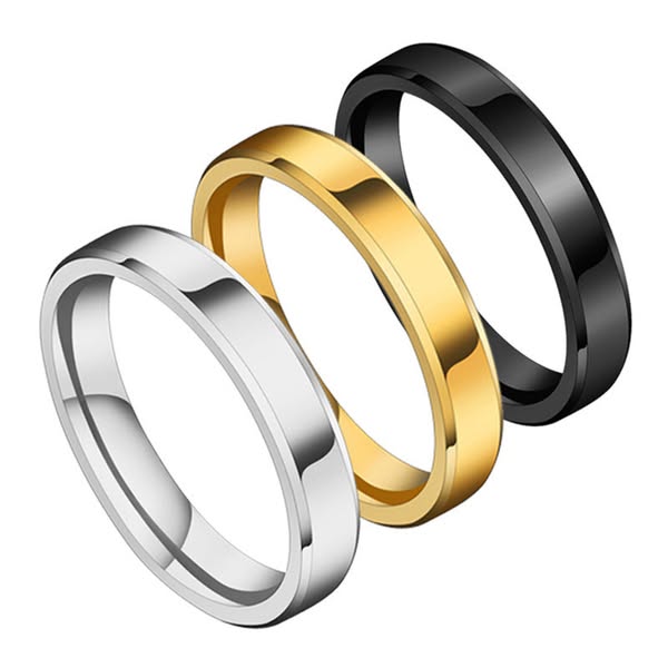 Geometric Unisex Ring in Simple Style Featuring 18K Real Gold Plated 201 Stainless Steel with Stone-Free Inlay