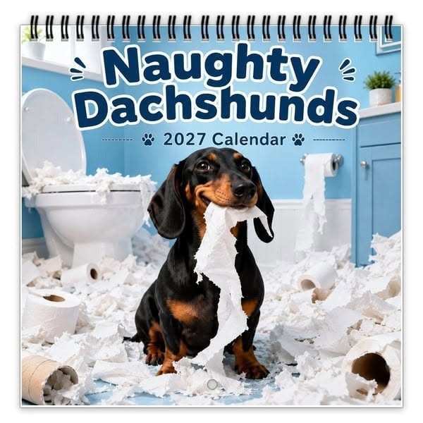 Naughty Dachshunds 2027 Wall Calendar – 12 Months of Mischief, Mayhem & Sausage Dog Smiles