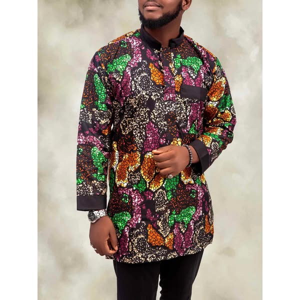 Multicolor Men Ankara Shirt