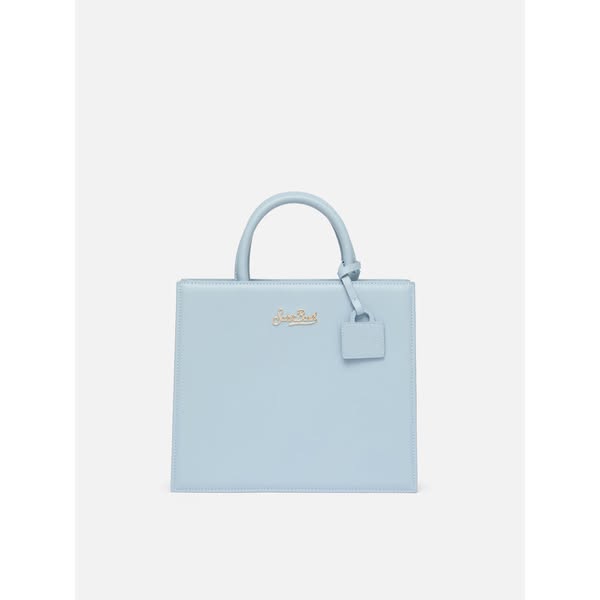 Light blue Shop Bag Midi smooth leather handbag