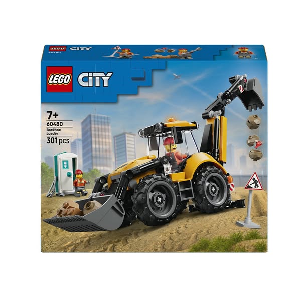 60480 Lego City - Yellow Backhoe Loader