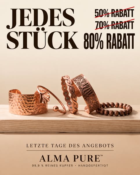 Schmuck aus 99,9 % reinem Kupfer