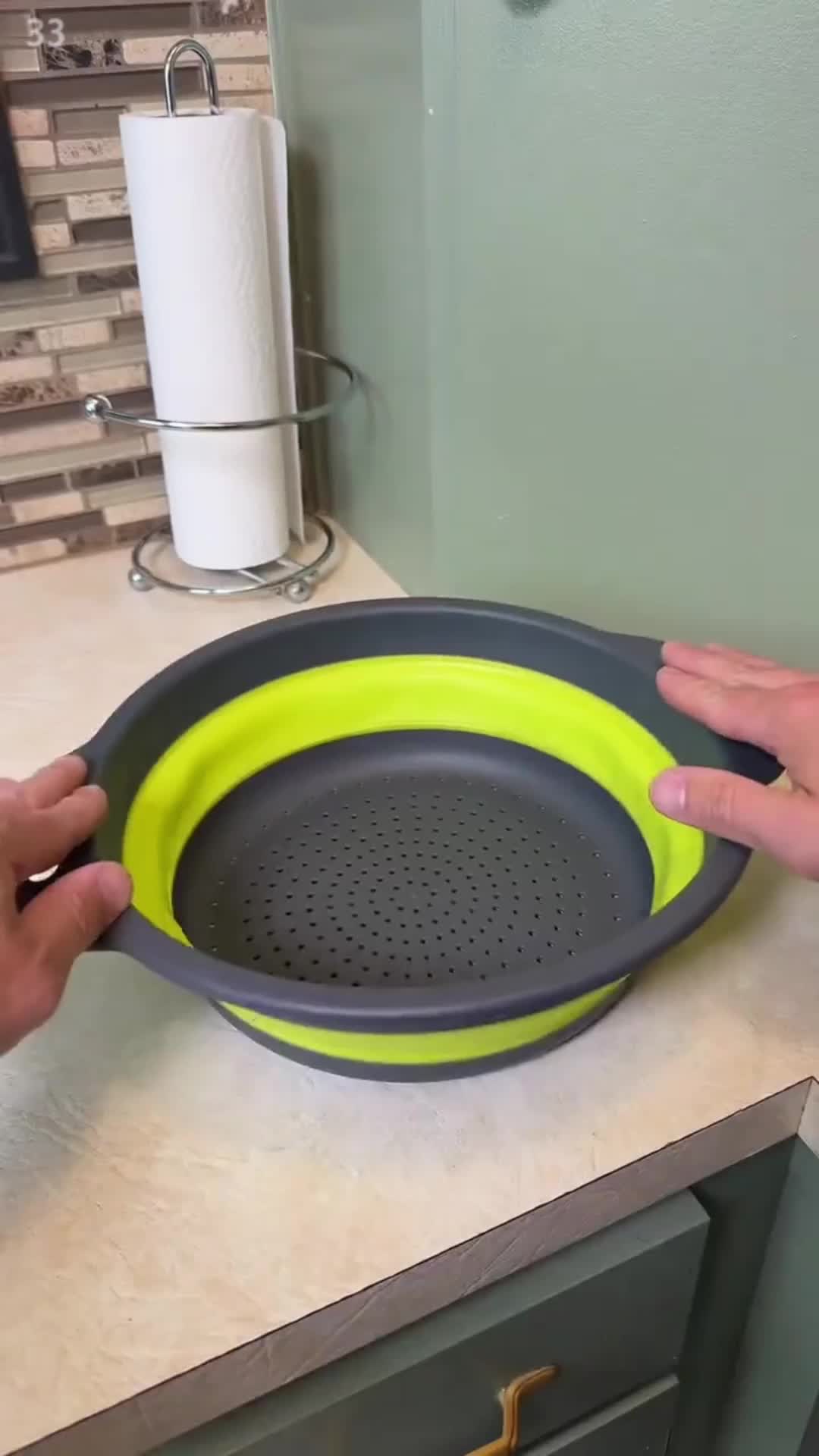 Sakerplus Collapsible Silicone Kitchen Strainer Set