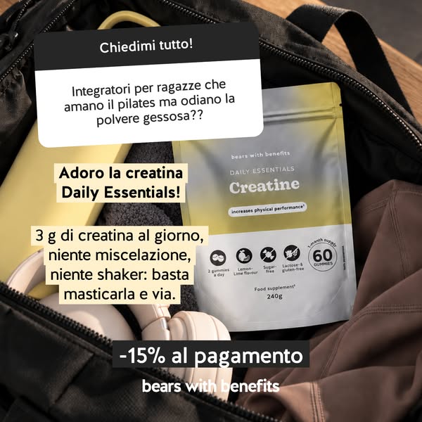3 g di creatina. Niente polvere. Niente shaker.