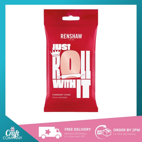 Renshaw Peach Blush 'Just Roll With It' Fondant Icing - 250g, Baking and Cake Decorating | Craft Company