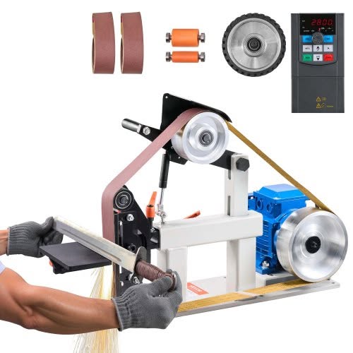 €686.90 VEVOR Benchtop Disk & Belt Sander Bench Sander 1.5KW with Ph 427 x 30.5 cm Wheel Adjustable Sanding Belt Central Machinery Belt and