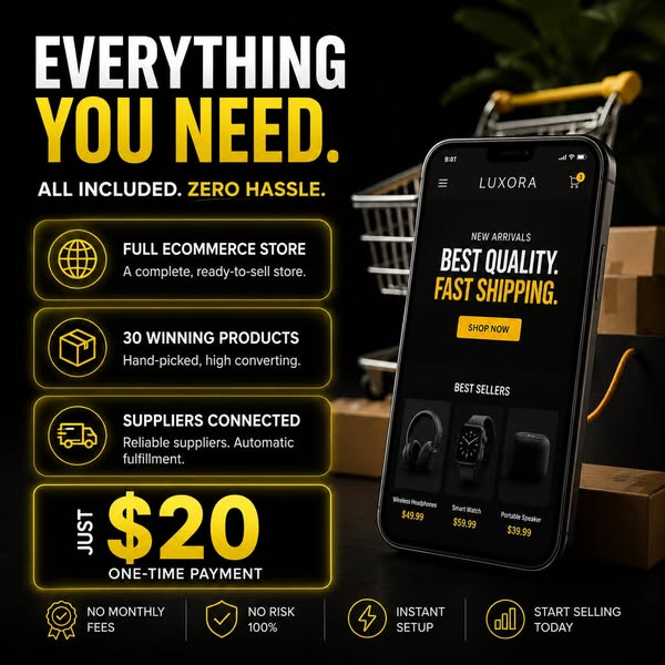 $20. Your Custom Store. 24 Hours.