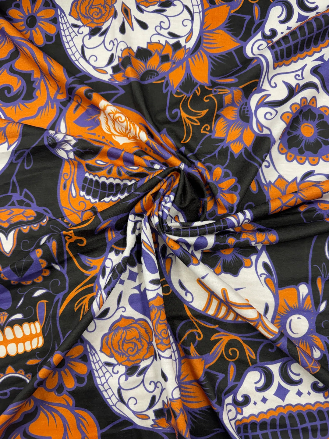 Black & Orange Sugar Skull Jersey – £4.30/m