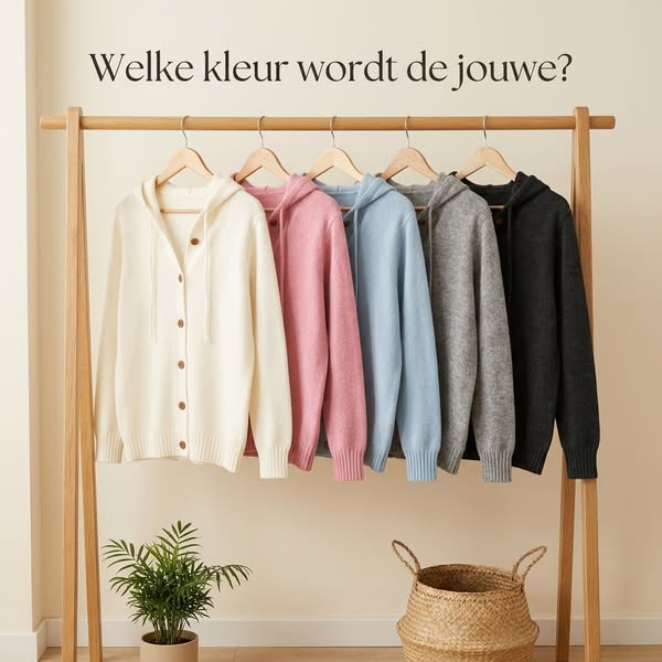 Goldie · Gebreid vest met capuchon