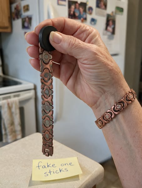 Most "copper" jewelry isn't copper. Here's the 4-second test.