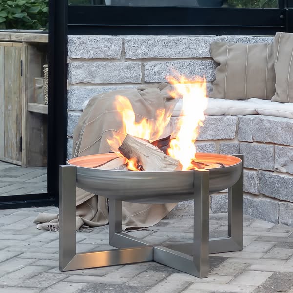 Designer stainless steel fire bowl | steel art