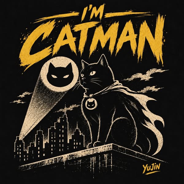 Night Signal Cat T-Shirt - Yūjin Clothing