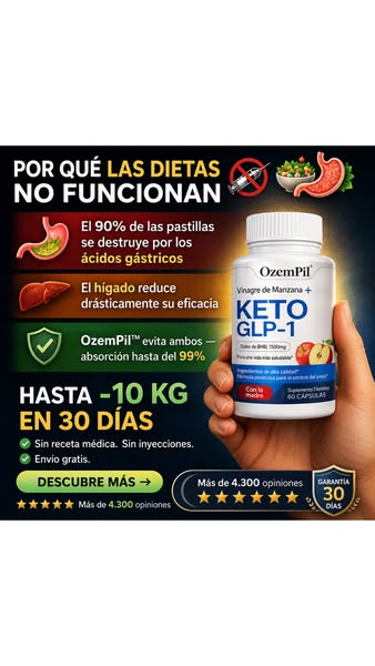 Pierde hasta 10 kg en 30 días, sin Ozempil y sin inyecciones.