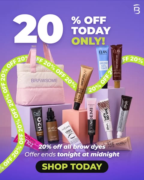 20% OFF Brow dye & tint