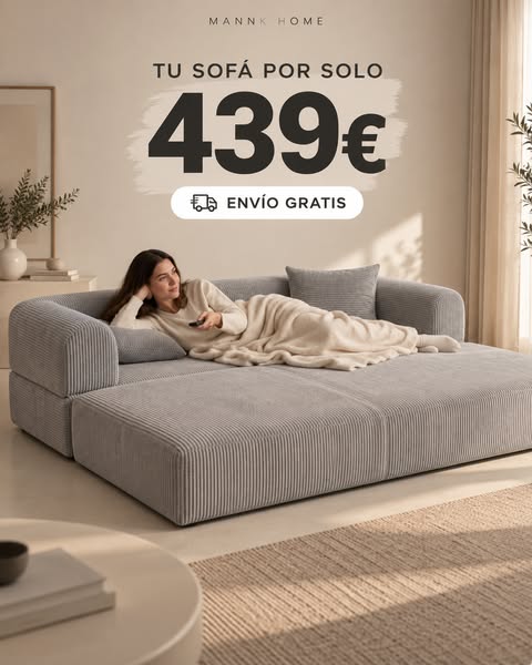 Sofá por 439 € + envío GRATIS