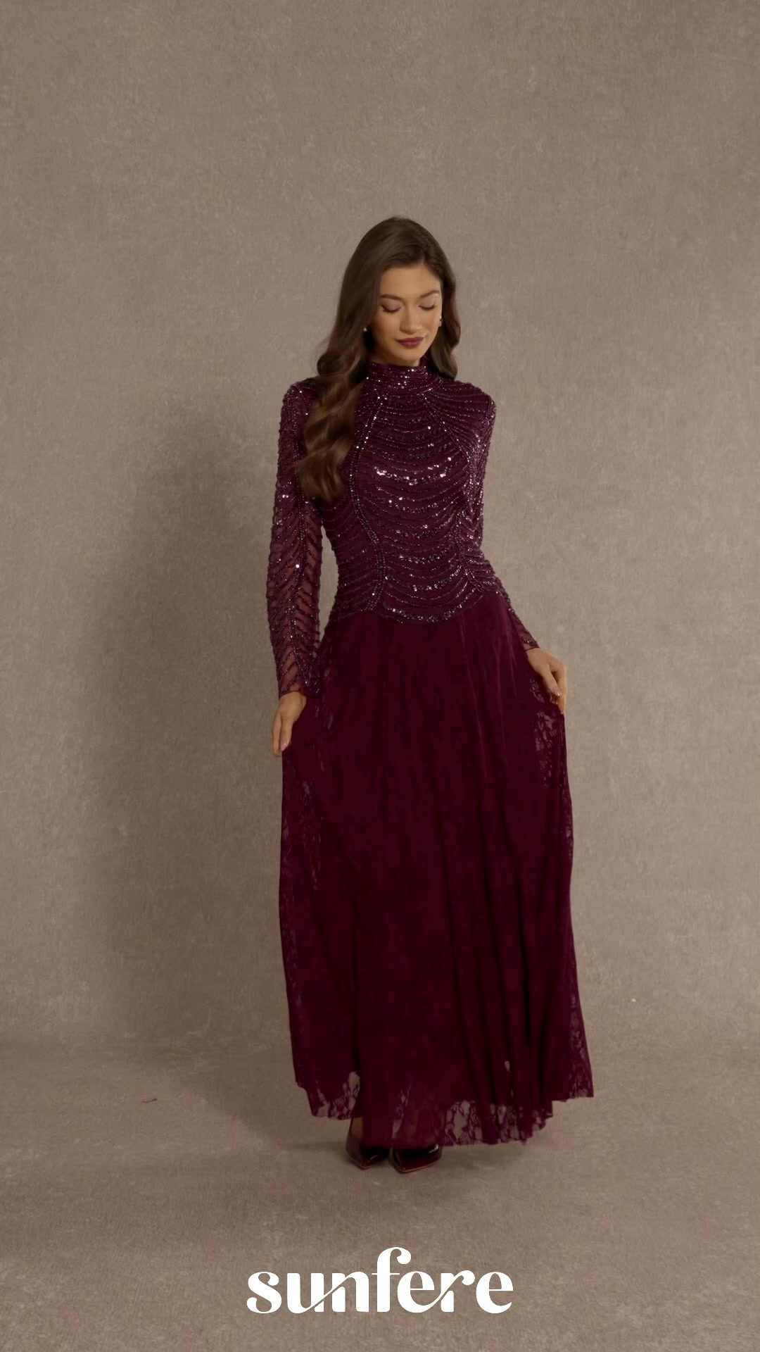 Love In Full Rhinestone Embellished Lace Maxi Dress