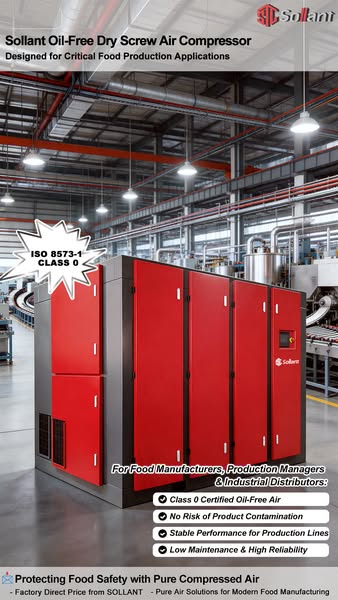 Secure Your Food Production Line with Sollant Complete Oil-Free Solutions!