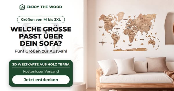 Holz-Weltkarte ab 97 € – handgefertigt