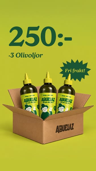 3 olivoljor – 250 kr, fri frakt