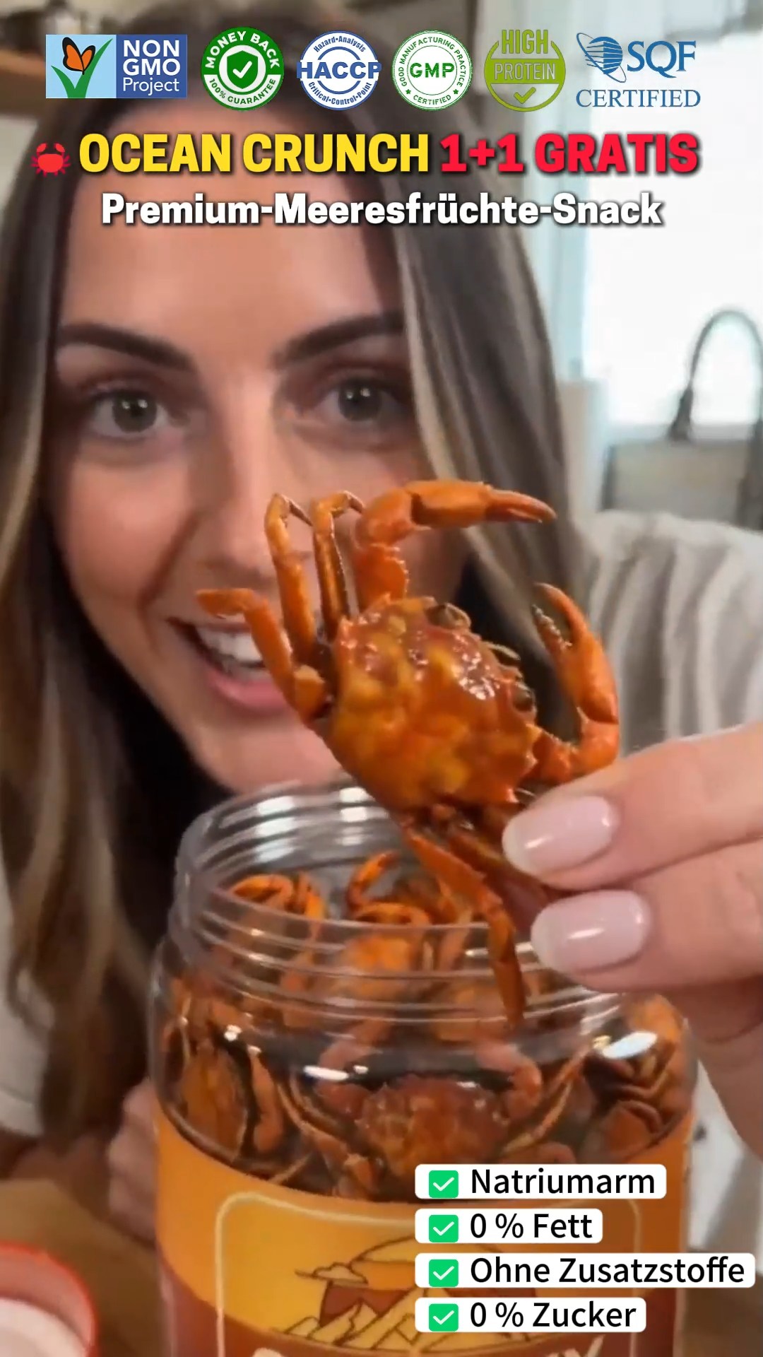 Knusprige Meereskrabben｜fertig‑gegessene kleine Seafood‑Snacks