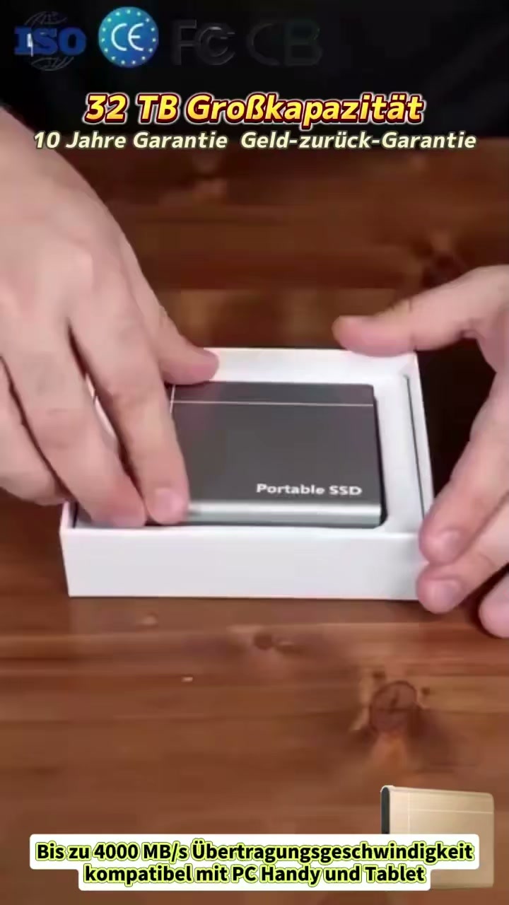 64TB Portable SSD｜Riesiger Speicher & bis 1050MB/s Lesegeschwindigkeit für deine Dateien